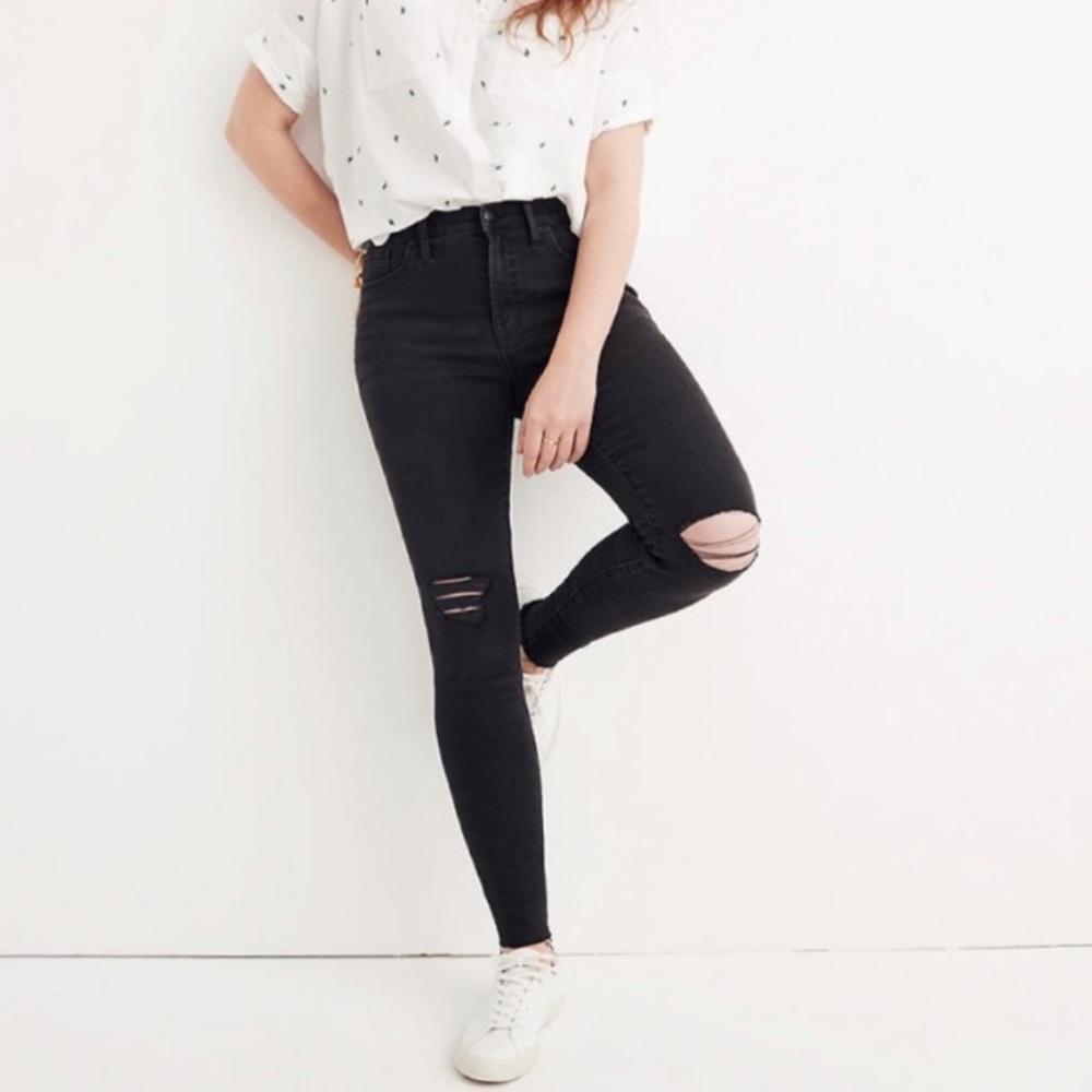 ❤️❤️❤️ SALE Madewell Petite 9" Mid-Rise Skinny Jeans - Picture 2 of 7